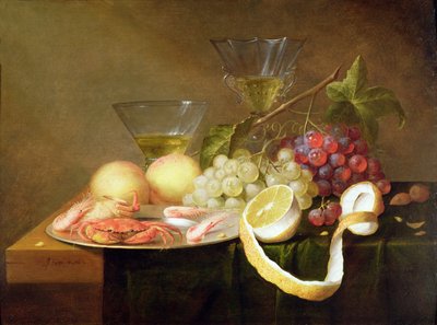 A still life with glasses by Joris van Son